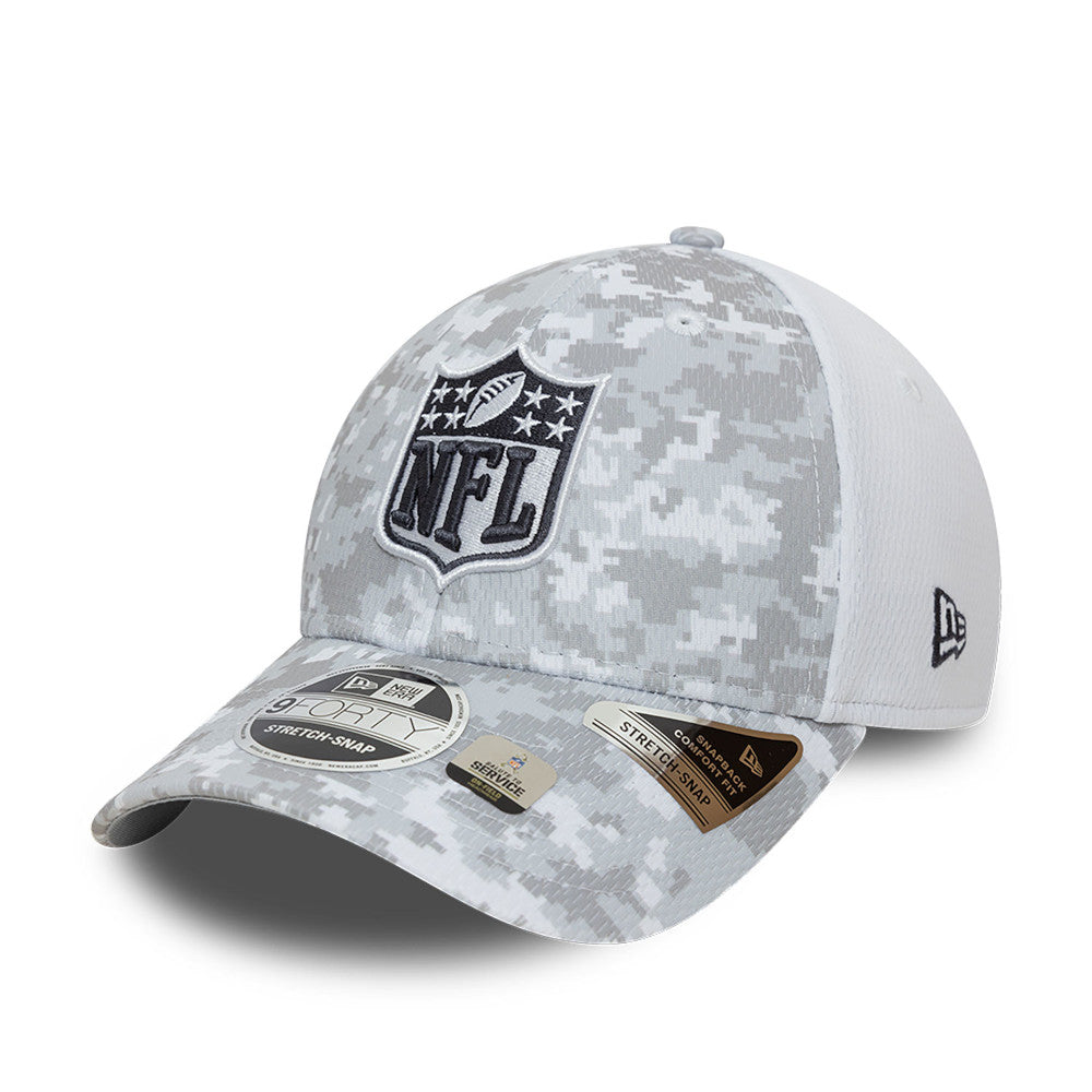 NFL Logo Hat - Grey Camouflage Salute To Service NFL 9Forty Stretch Snapback Cap - New Era